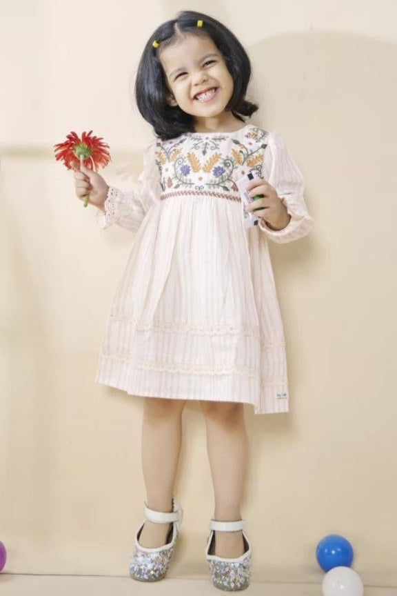 Beige stripes frock