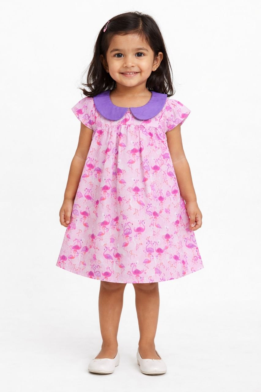 Baby Girls Cotton Frock Summer Dress | Comfortable Skin-Friendly Fabric | Printed Casual Outfit for Toddlers and Kids