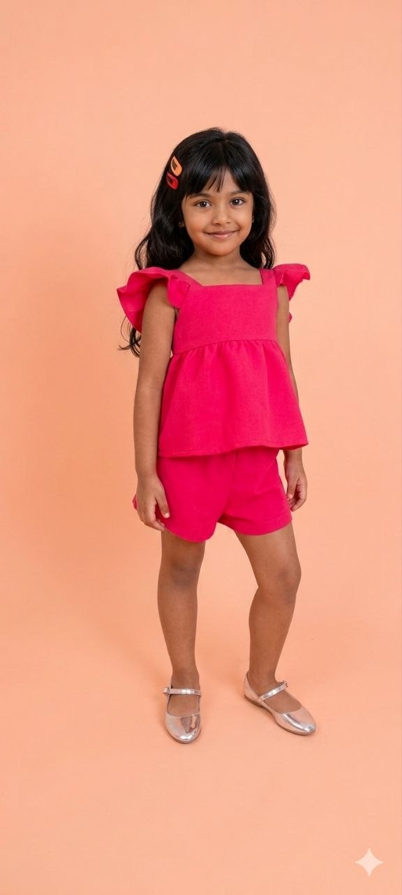 Girls Cotton Co-Ord Set | Soft Breathable Summer Outfit for Kids | Stylish Matching Set