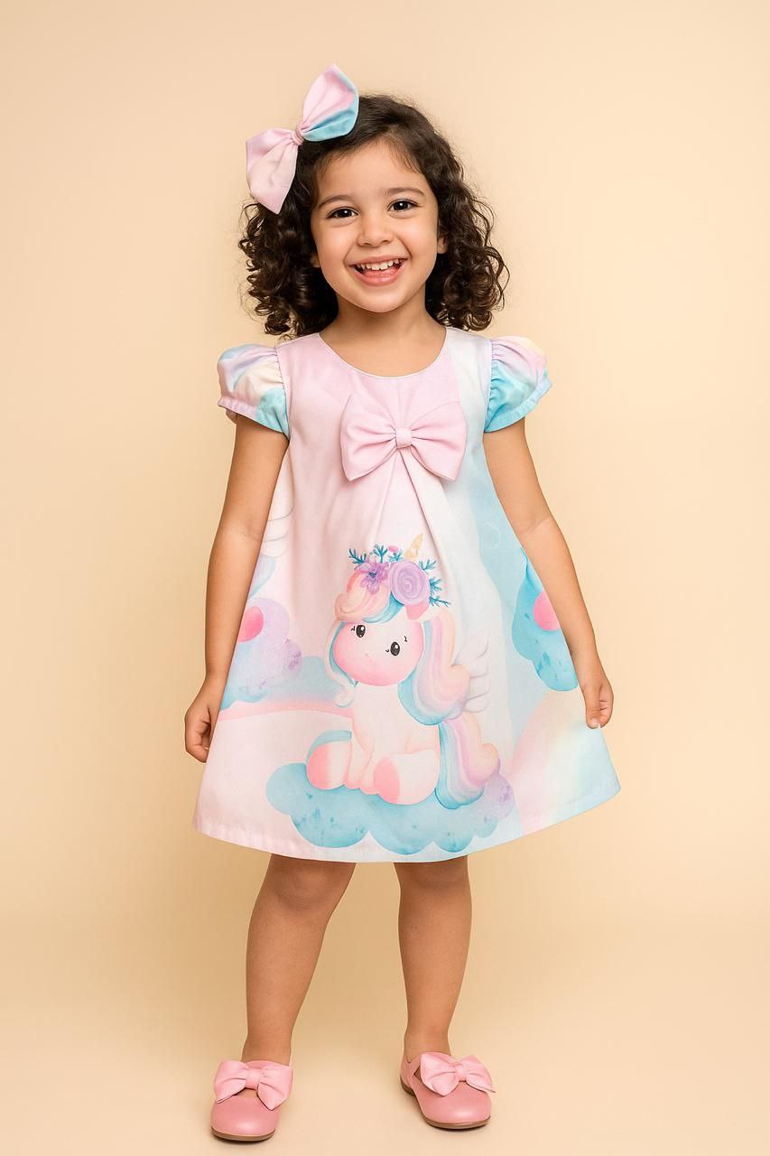 Unicorn Theme A-Line Party Frock