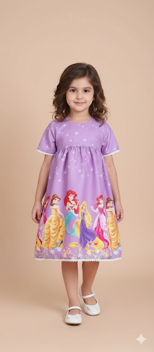Cute Kids Cartoon Printed Frock | Fun & Comfortable Dress for Girls Age 1–12 Years | Daily Wear & Birthday Outfit (Copy) (Copy) (Copy)