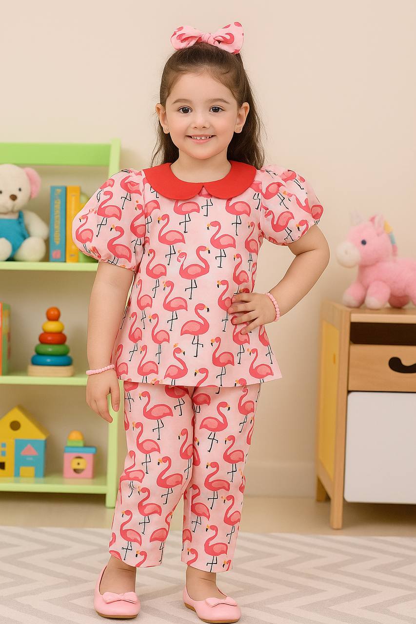 Flamingo Printed Kids’ Dress | Cute & Comfortable Summer Outfit for Girls