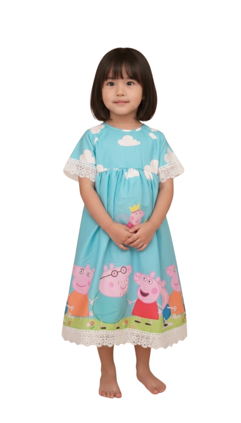 Cute Kids Cartoon Printed Frock | Fun & Comfortable Dress for Girls Age 1–Years | Daily Wear & Birthday Outfit