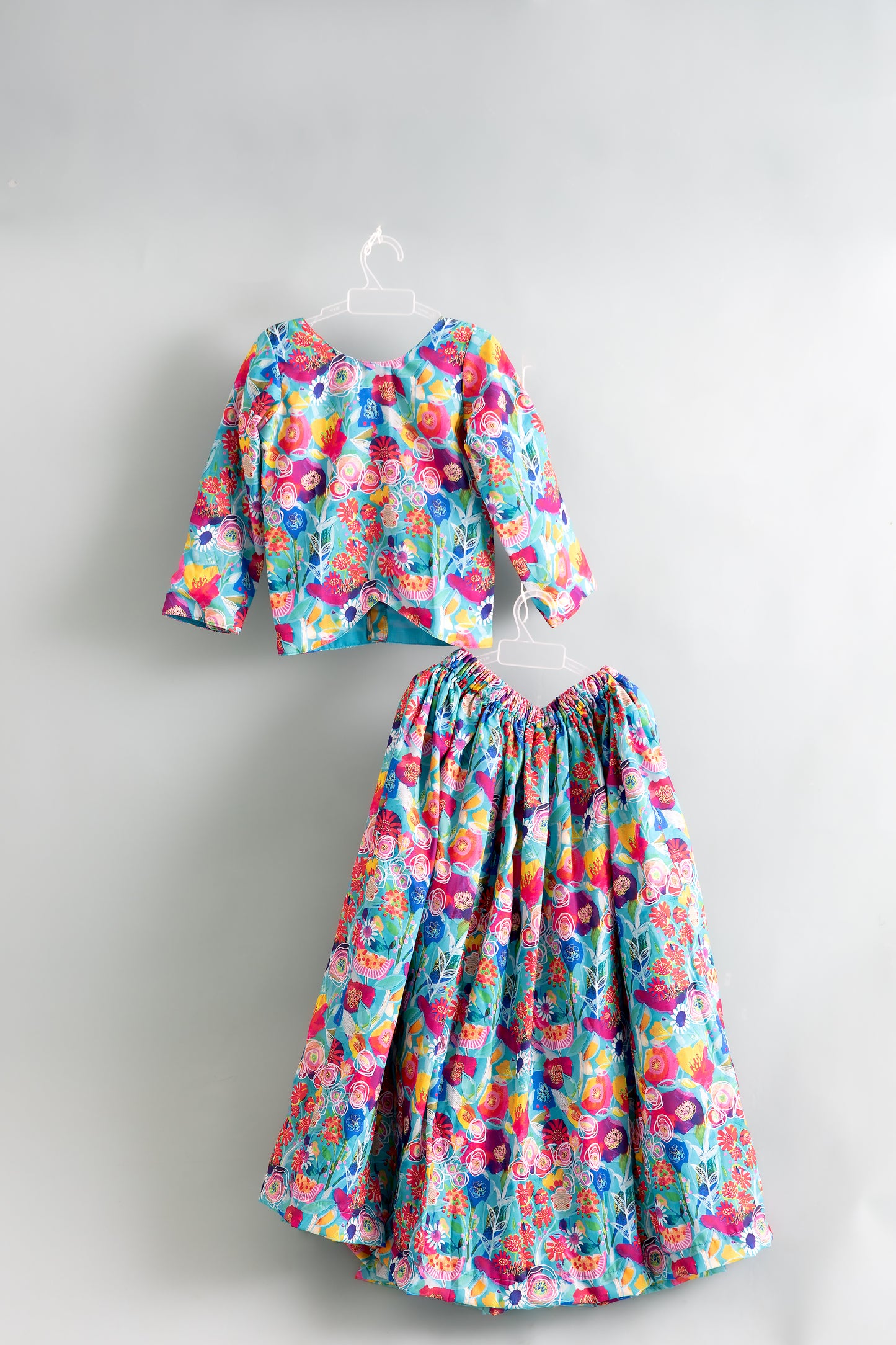 Kids Muslin Skirt & Crop Top Set | Festive & Party Wear for Girls Age 1–12 Years | Soft Cotton Lining @ ₹999 (Copy)