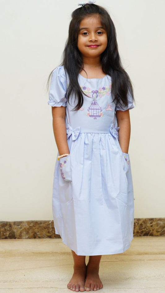 Girls Cotton Embroided Frock