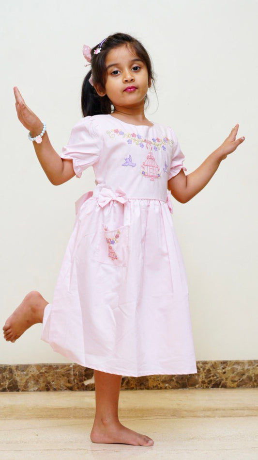 Girls Embroided Cotton Frock