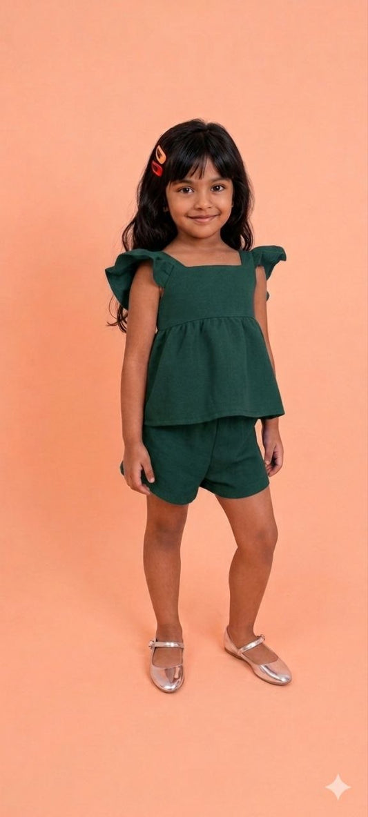 Girls Cotton Co-Ord Set | Soft Breathable Summer Outfit for Kids | Stylish Matching Set