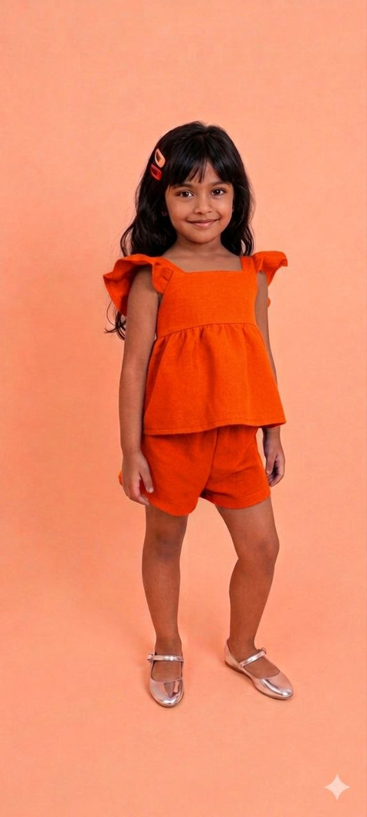 Girls Cotton Co-Ord Set  | Soft Breathable Summer Outfit for Kids | Stylish Matching Set