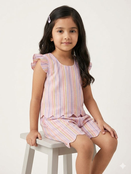 Girls Cotton Co-Ord Set | Soft Breathable Summer Outfit for Kids | Stylish Matching Set