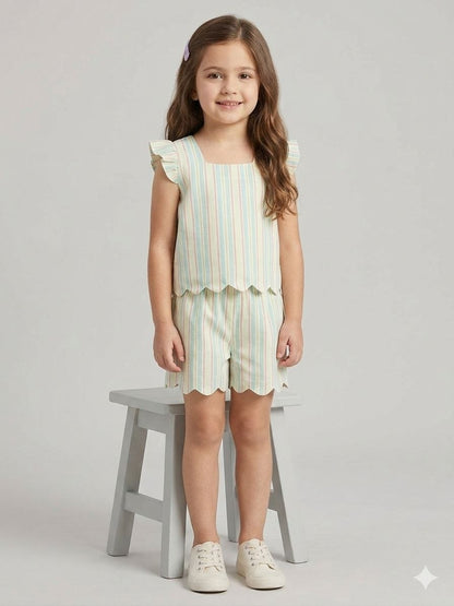 Girls Cotton Co-Ord Set | Soft Breathable Summer Outfit for Kids | Stylish Matching Set