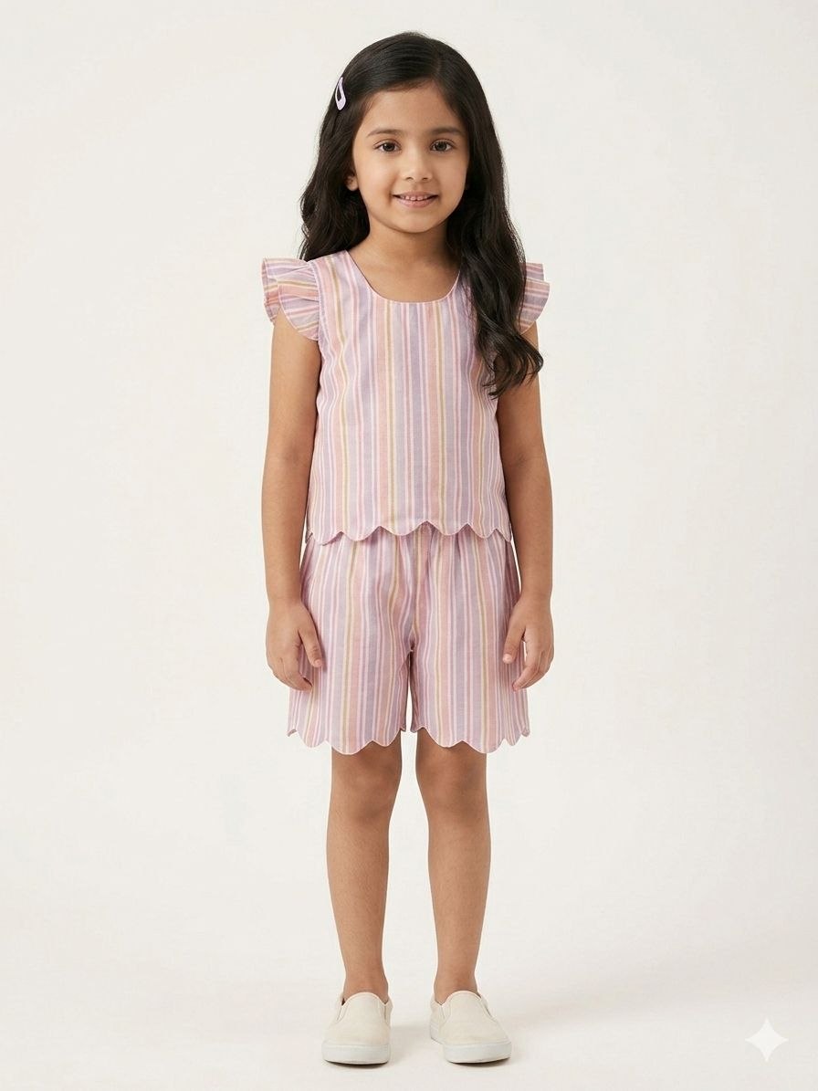 Girls Cotton Co-Ord Set | Soft Breathable Summer Outfit for Kids | Stylish Matching Set