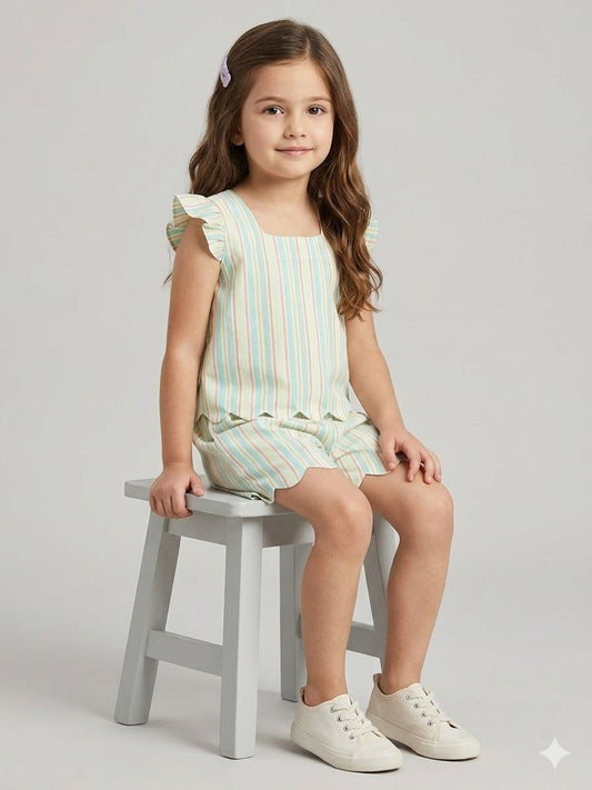 Girls Cotton Co-Ord Set | Soft Breathable Summer Outfit for Kids | Stylish Matching Set