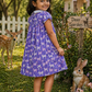 Baby Girls Lavender Deer Print Cotton Frock – Peter Pan Collar Summer Dress
