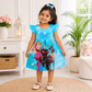 Frozen Cartoon Printed Frock – Blue Party Dress | Uvaly