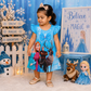 Frozen Cartoon Printed Frock – Blue Party Dress | Uvaly