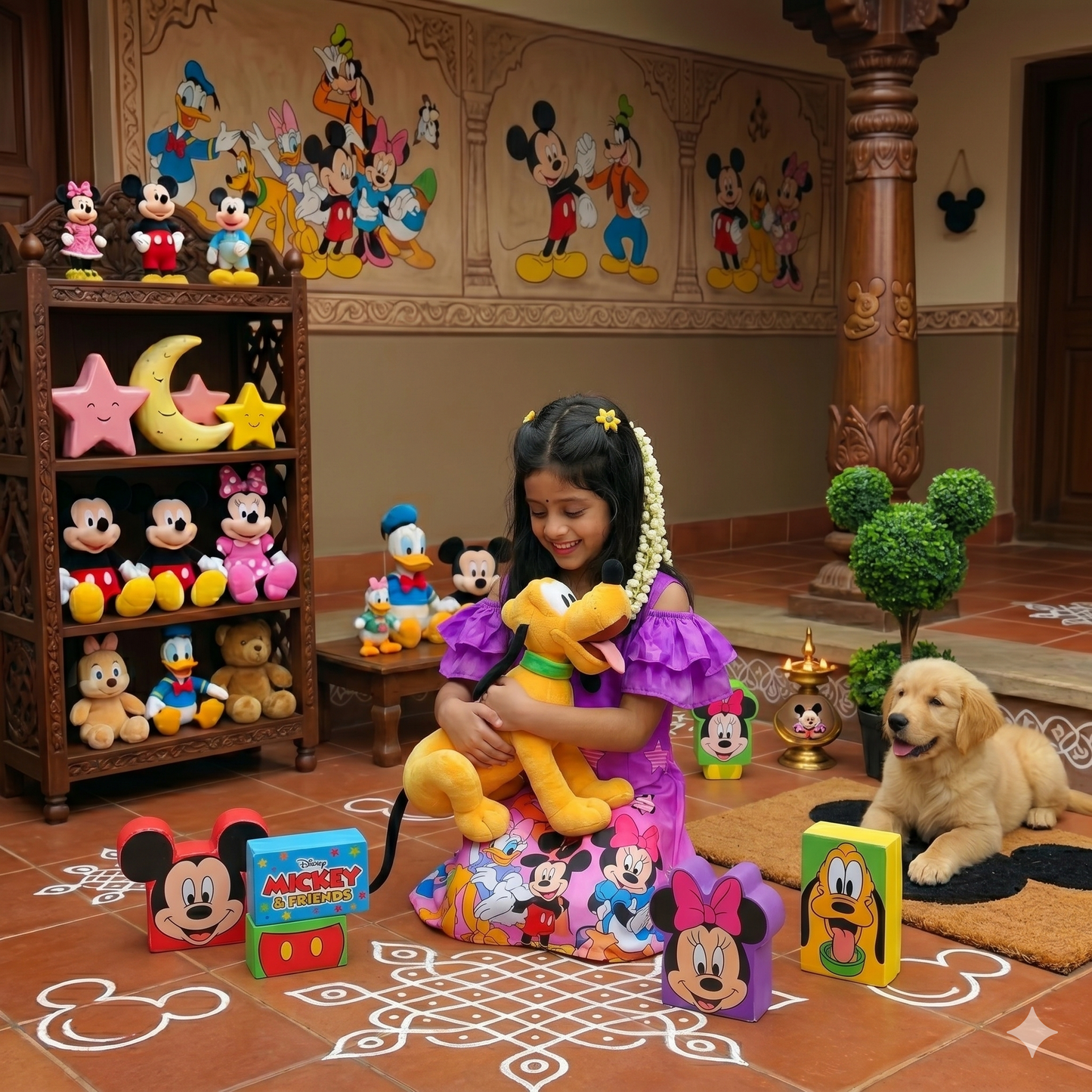 Mickey Mouse Cartoon Printed Frock | Uvaly Clothing Kids Dress