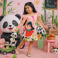 Panda Cartoon Printed Frock | Uvaly Clothing Kids Dress