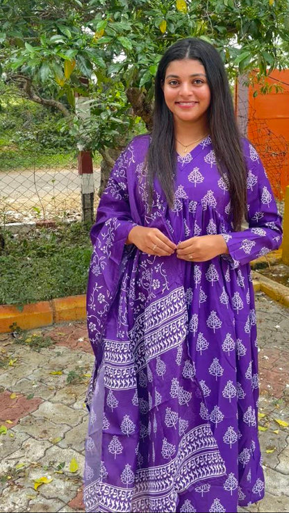 Women's Casual Salwar Suit Set – Top + Bottom + Shawl | Premium Cotton Blend | Sizes S to XXL | ₹888 Only