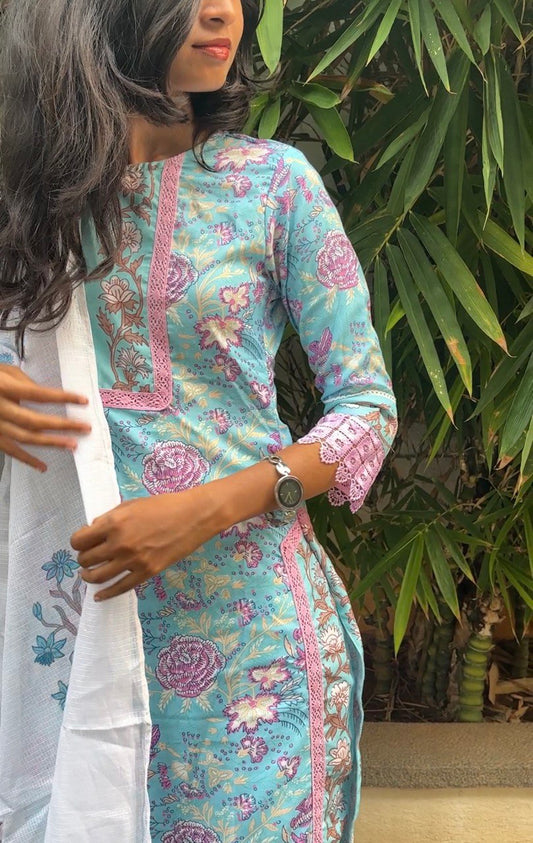 Women's  Salwar Suit Set – Top + Bottom + Shawl | Premium Cotton Blend | Sizes S to XXL | ₹888 Only
