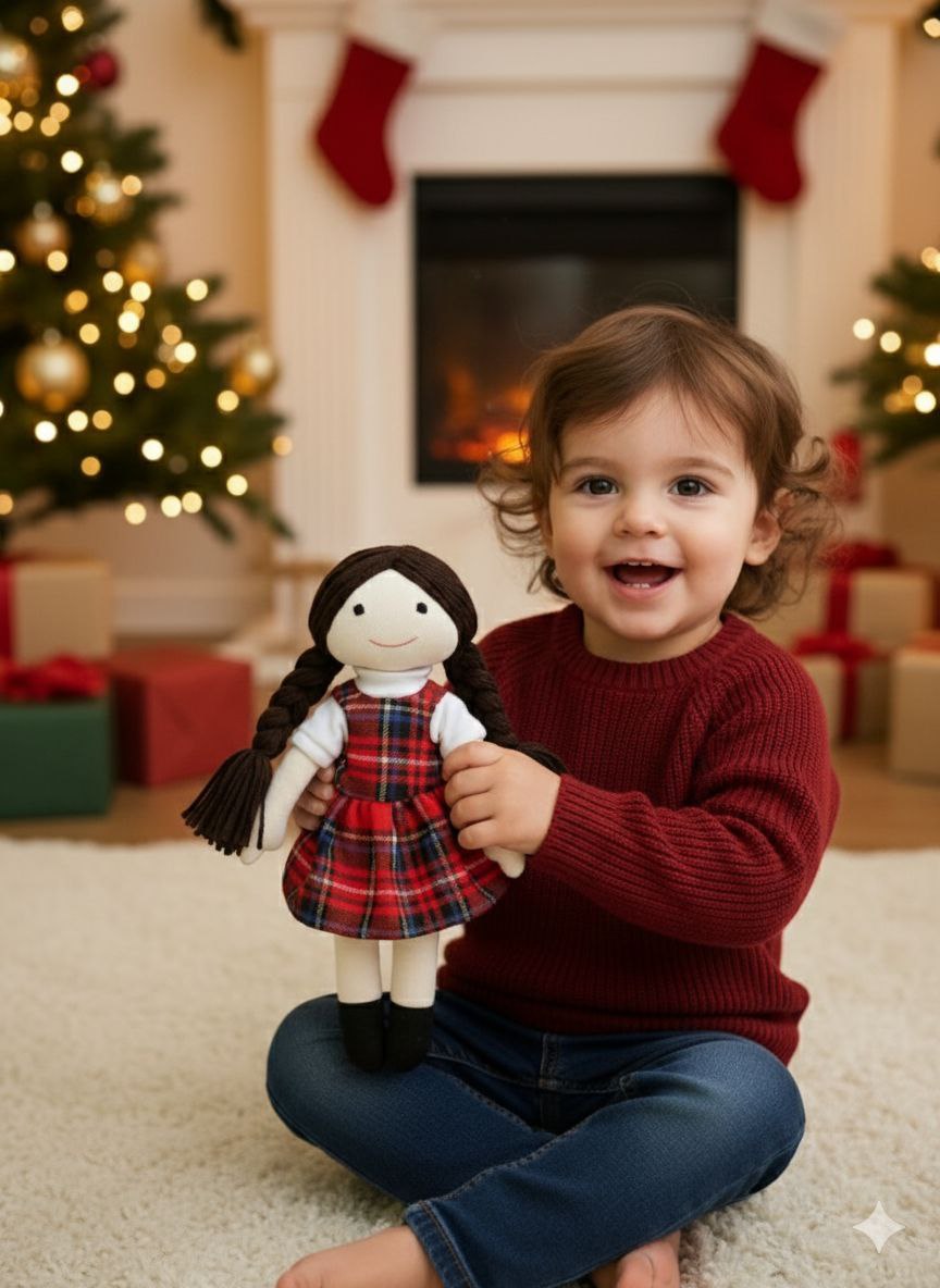 LOLA - Handmade Rag Doll – Christmas Special Collection