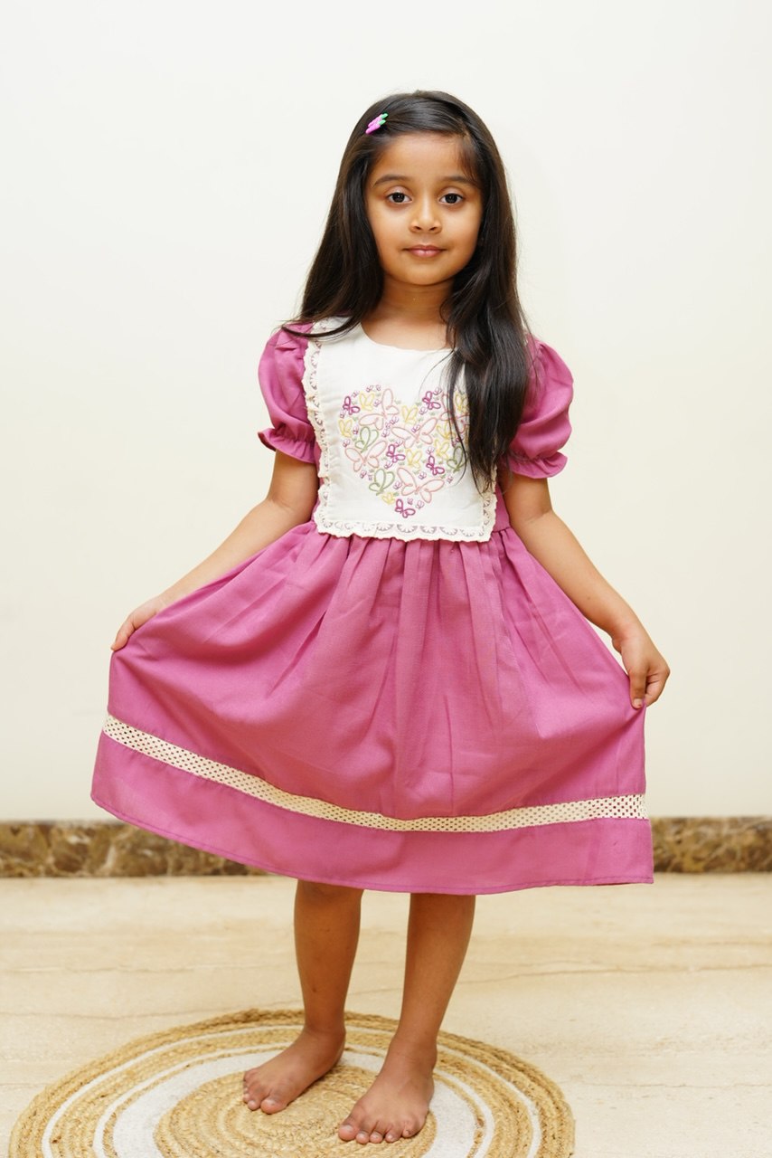 "Elegant Linen Embroidered Premium Frock"