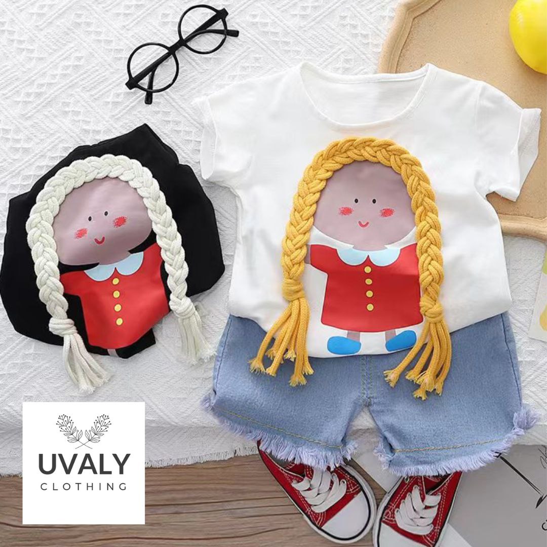 "Trendy Korean Style T-Shirt & Shorts Set for Kids – Stylish & Comfortable"