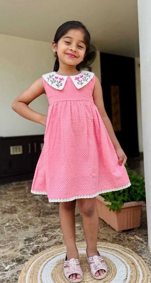 "Floral Embroidery Frock for Baby Girls (6 Months - 5 Years) – Elegant & Comfortable"