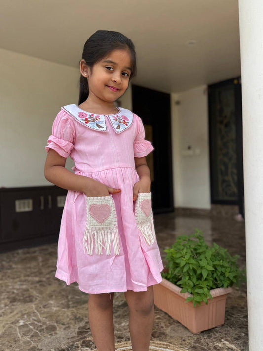 "Floral Embroidery Frock for Baby Girls (6 Months - 5 Years) – Elegant & Comfortable"