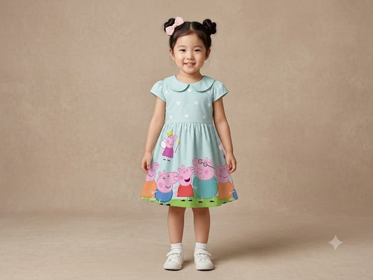 Peppa Pig Cartoon Printed Frock | Uvaly Clothing Kids