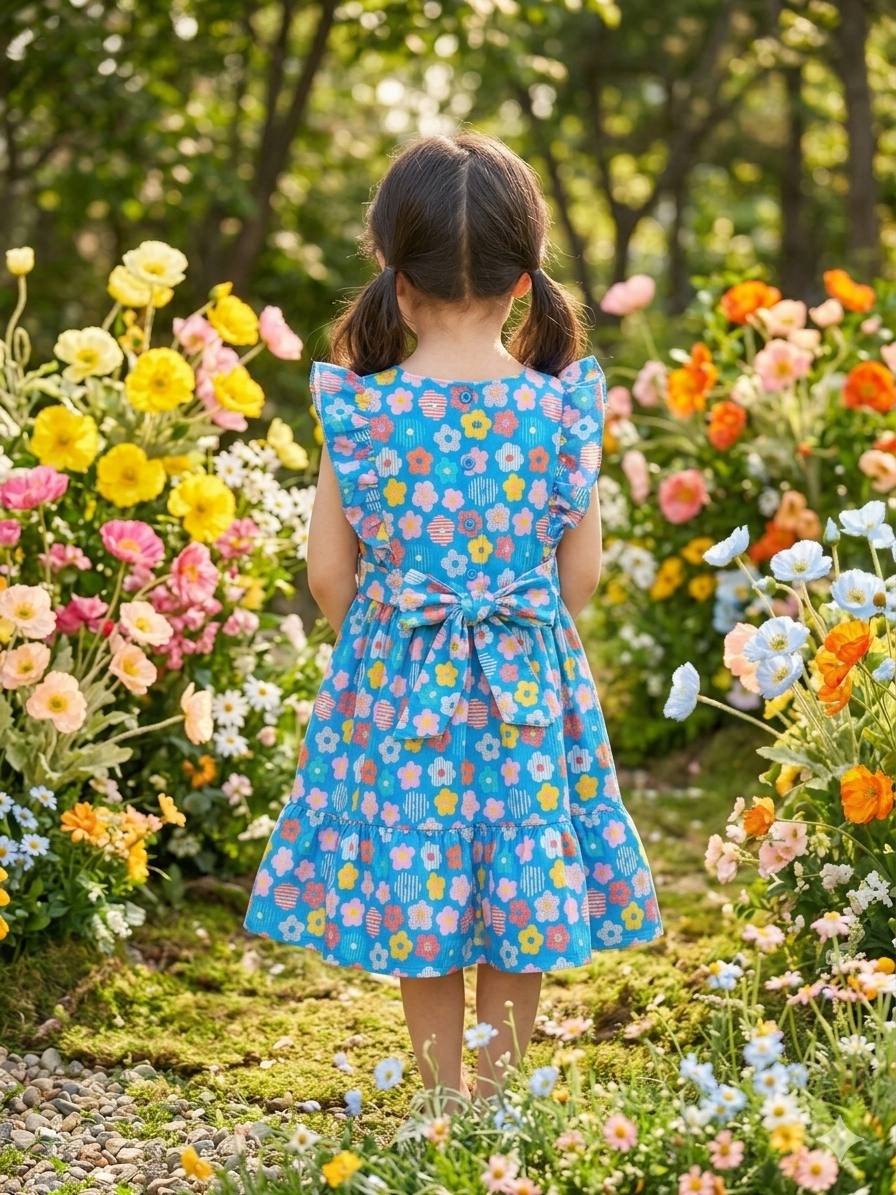 Kids Pure Cotton Frock with Soft Inner Lining | Comfortable Girls Dress