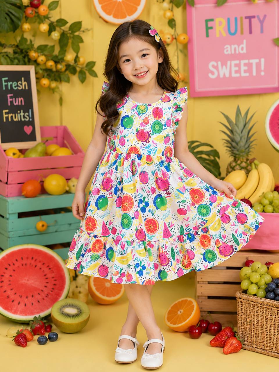 Kids Pure Cotton Frock with Soft Inner Lining | Comfortable Girls Dress
